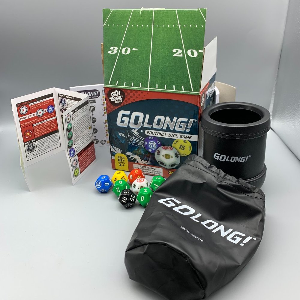 Go LOng! Football Dice Game Travel Edition Zobmondo 2012 Family Fun